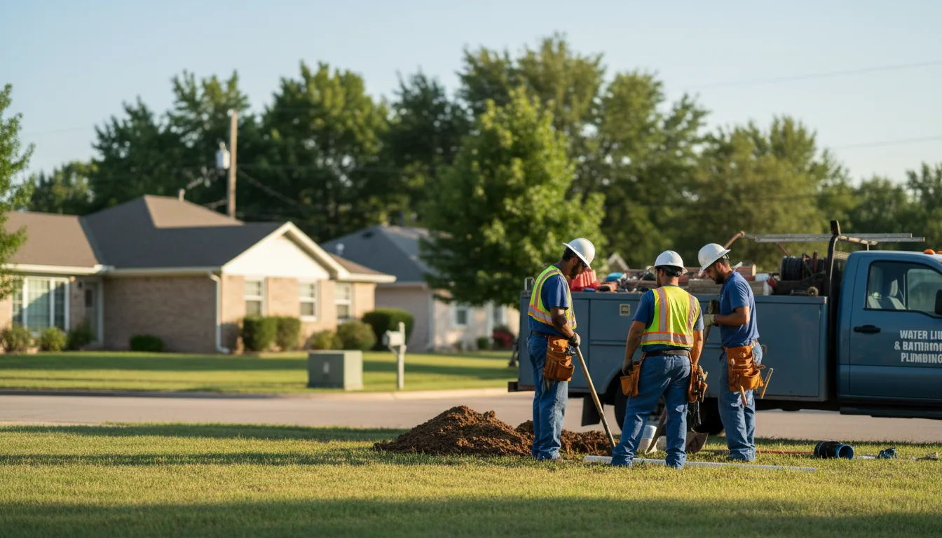 Residential water line and bathroom plumbing service in Greer, SC
